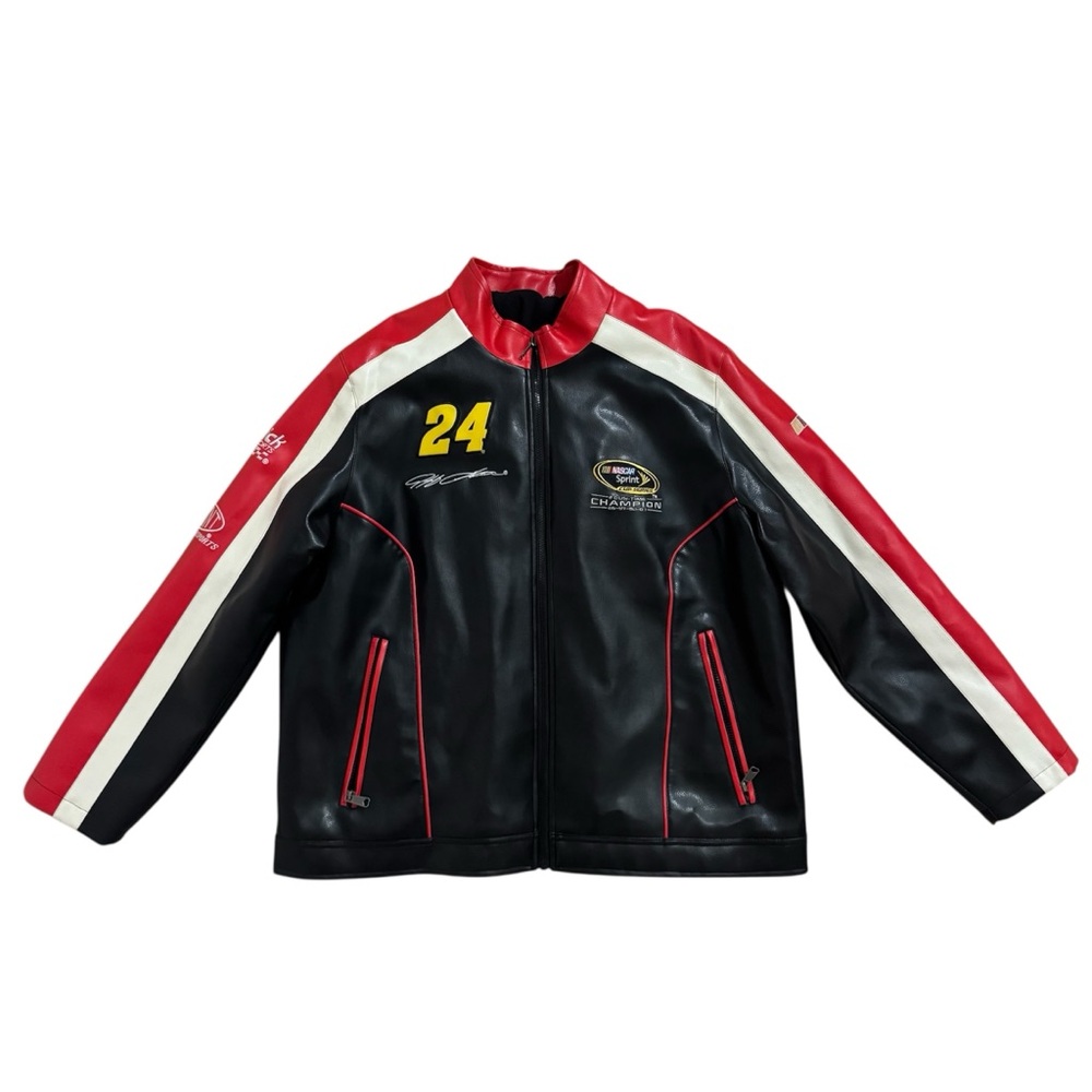 RARE Vintage NASCAR Jeff Gordon leather racing jacket #NASCAR AARP